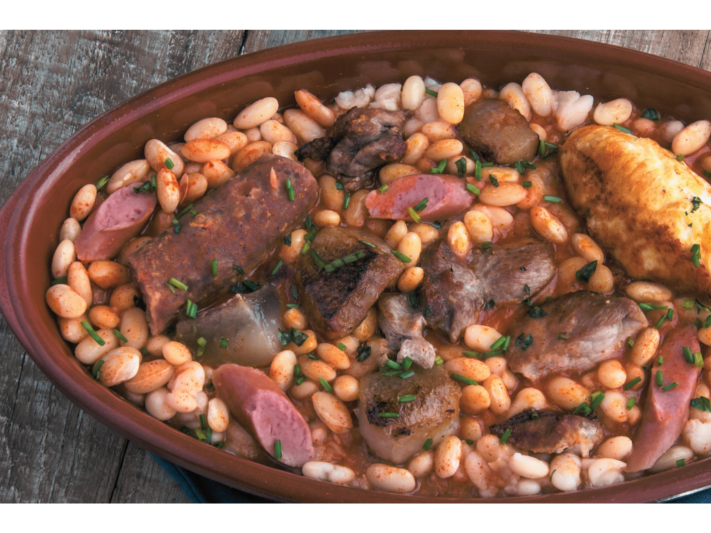 a bowl of beans and meat