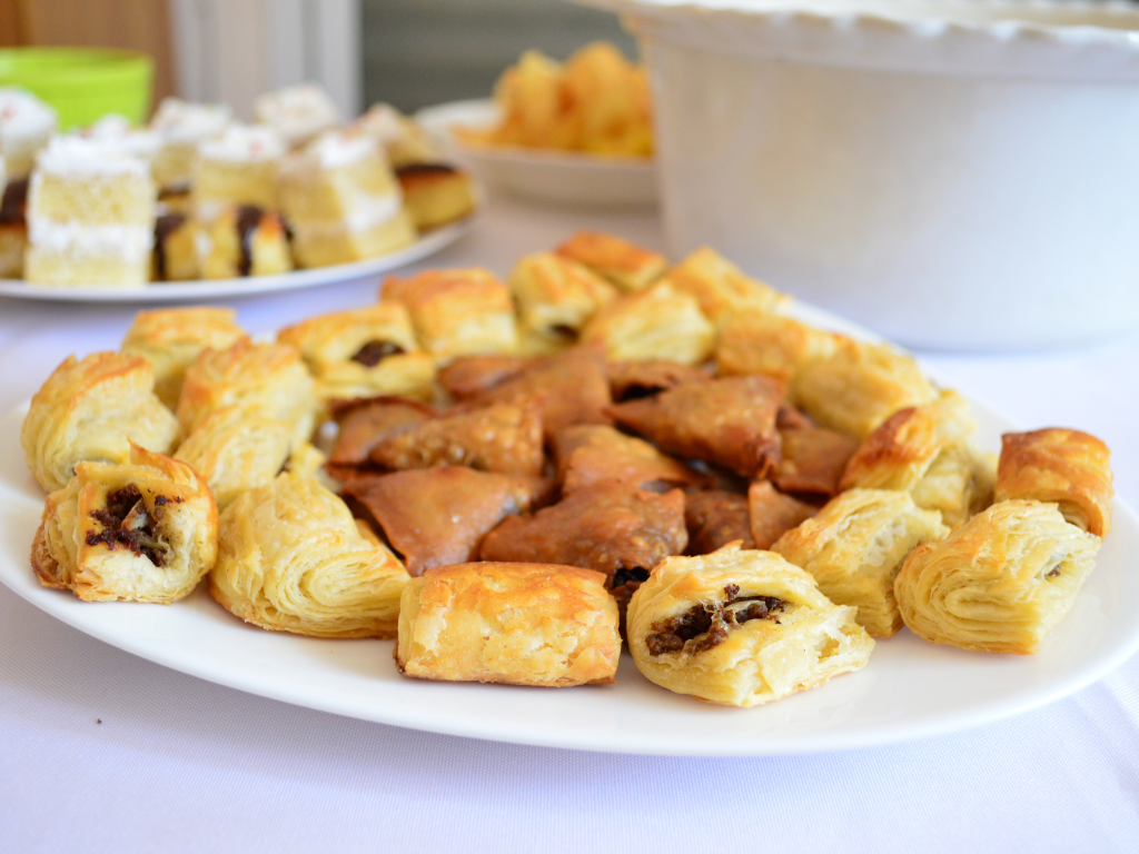 a plate of pastries on a table